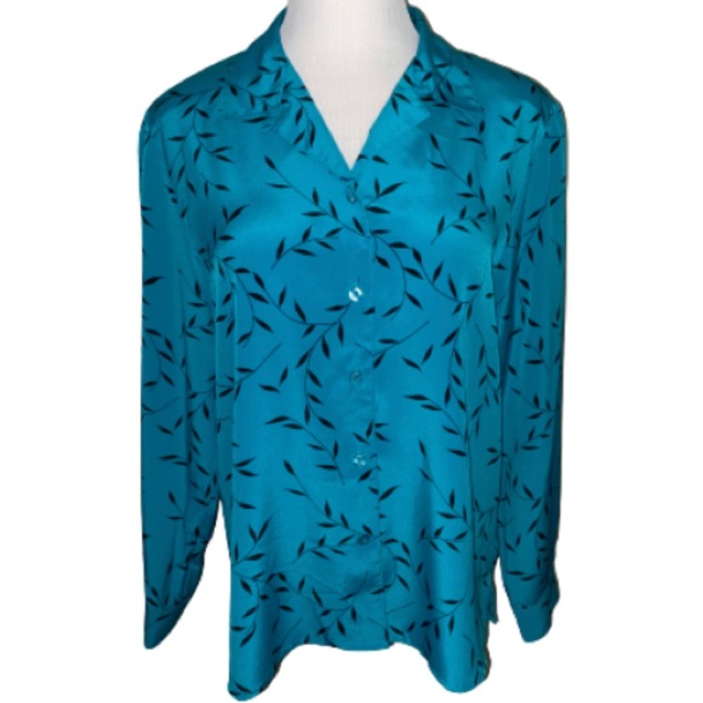 Vintage Mirrors Women’s Teal And Black Top Size L